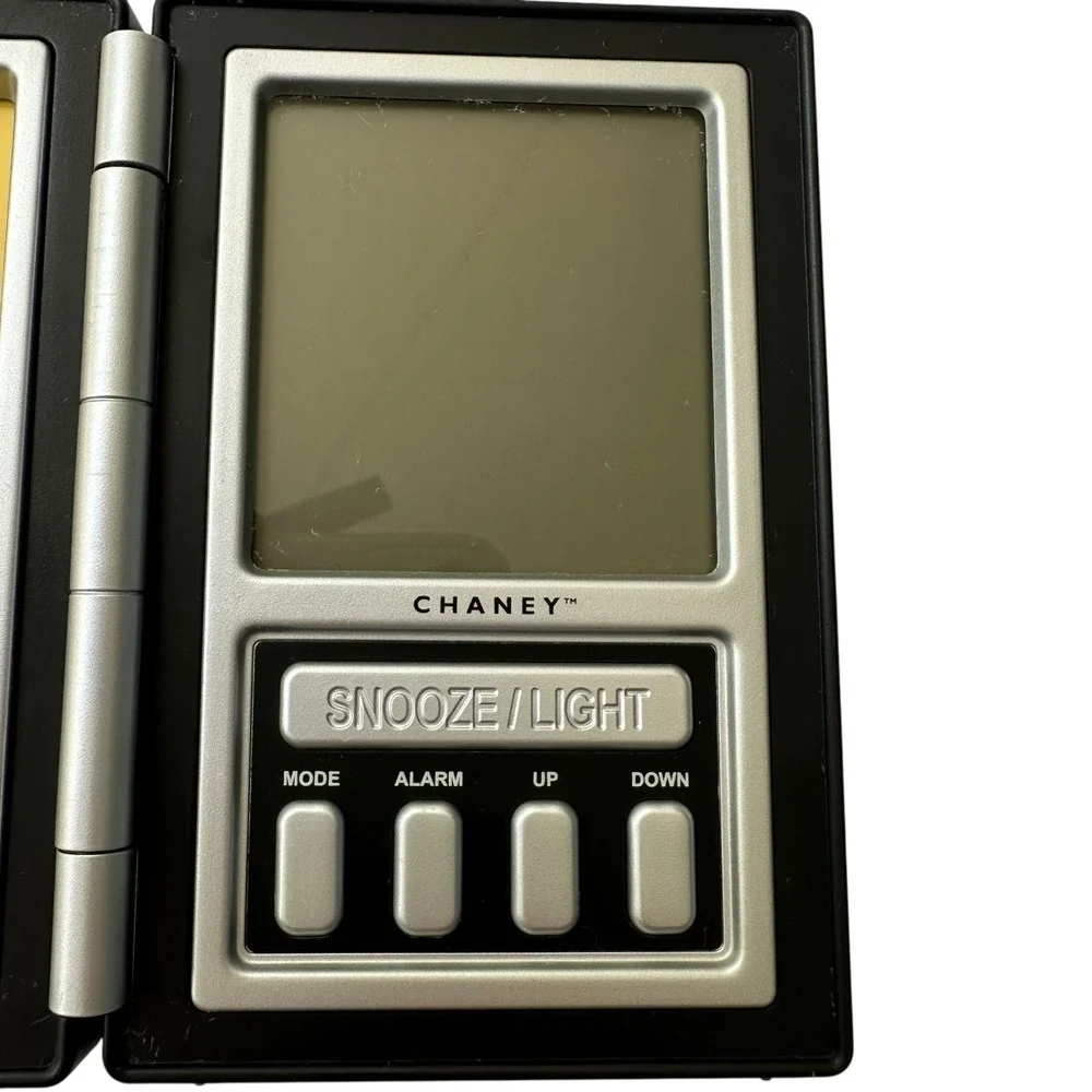 Chaney Travel Alarm Clock Folding Flip Cover LCD Display Novelty Art